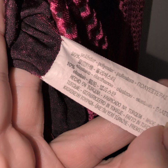 ZARA Burgundy Velvet Tunic Top S Womens - Picture 4 of 6